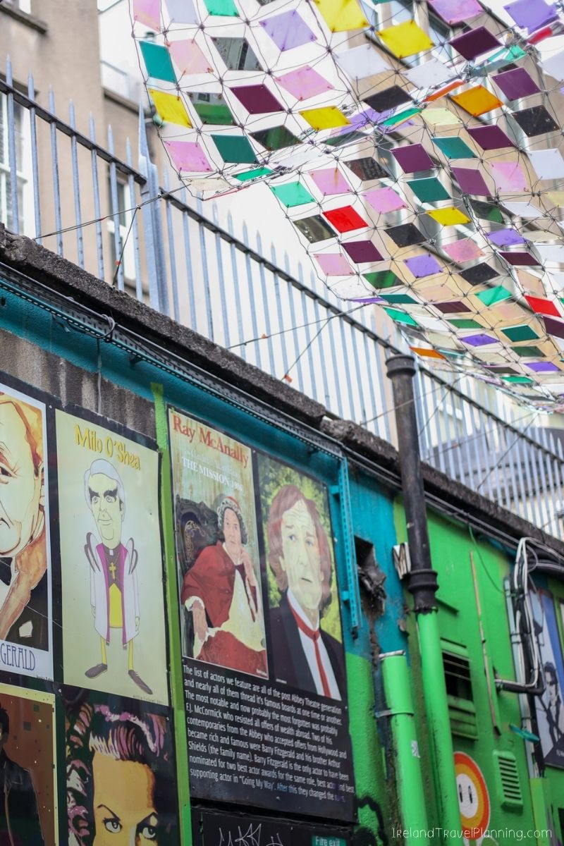 Dublin street art: Milo O'Shea and Ray McAnally posters, free things to do in Dublin.