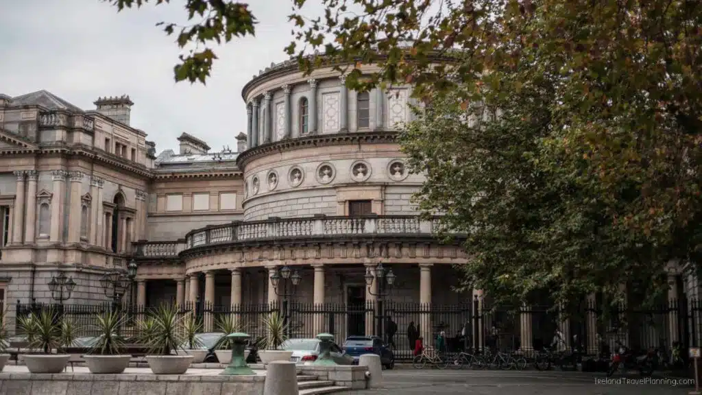 Irish Parliament building in Dublin. Free things to do in Dublin include visiting government buildings.