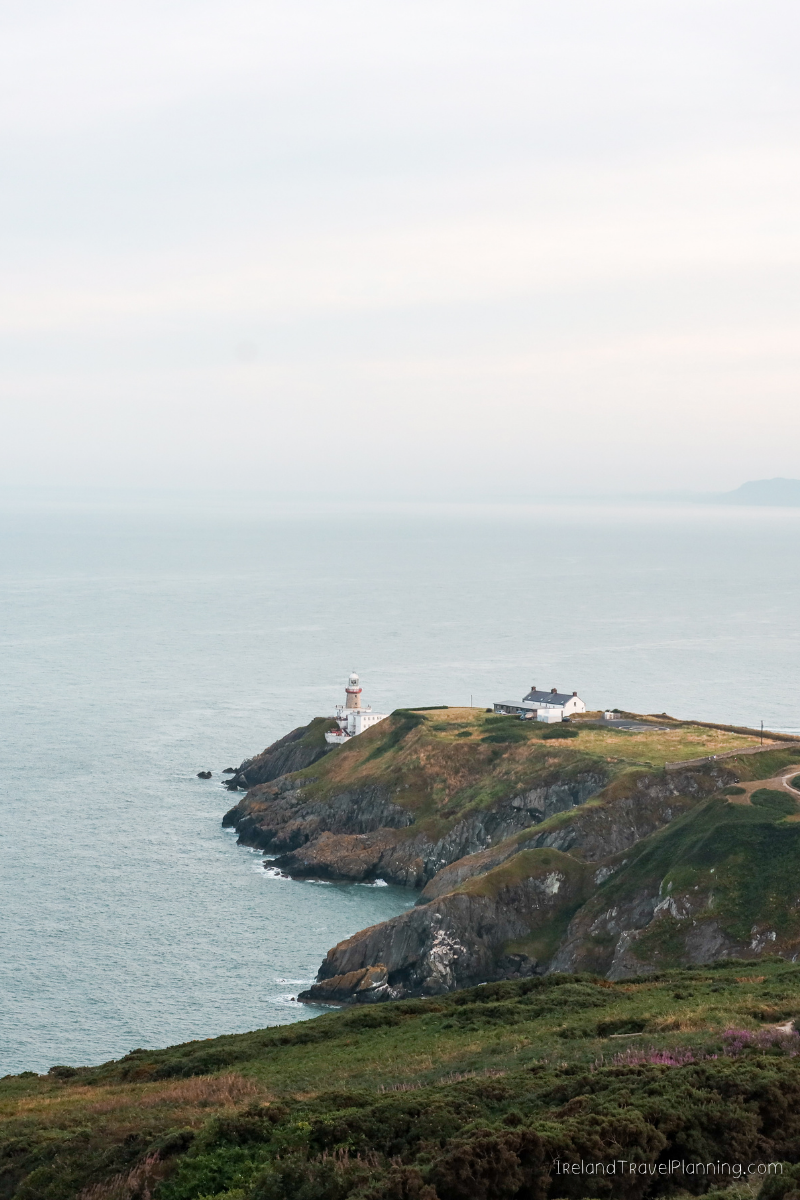 Baily Lighthouse and buildings on Howth Head, a scenic Dublin coastal free activity.