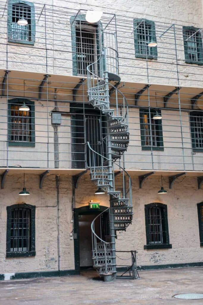 Kilmainham Gaol's spiral staircase, a free thing to do in Dublin.
