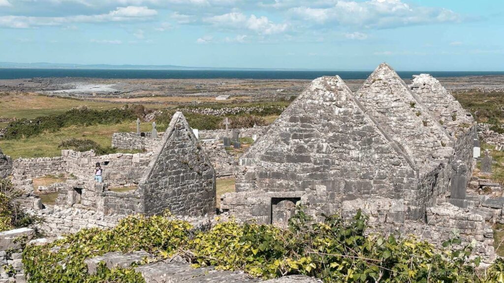 Ancient stone church ruins on Inis Mór, Aran Islands