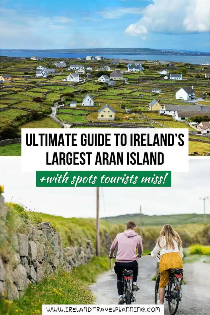 Inis Mór: Aran Island houses and cyclists on a scenic road. Ultimate guide.
