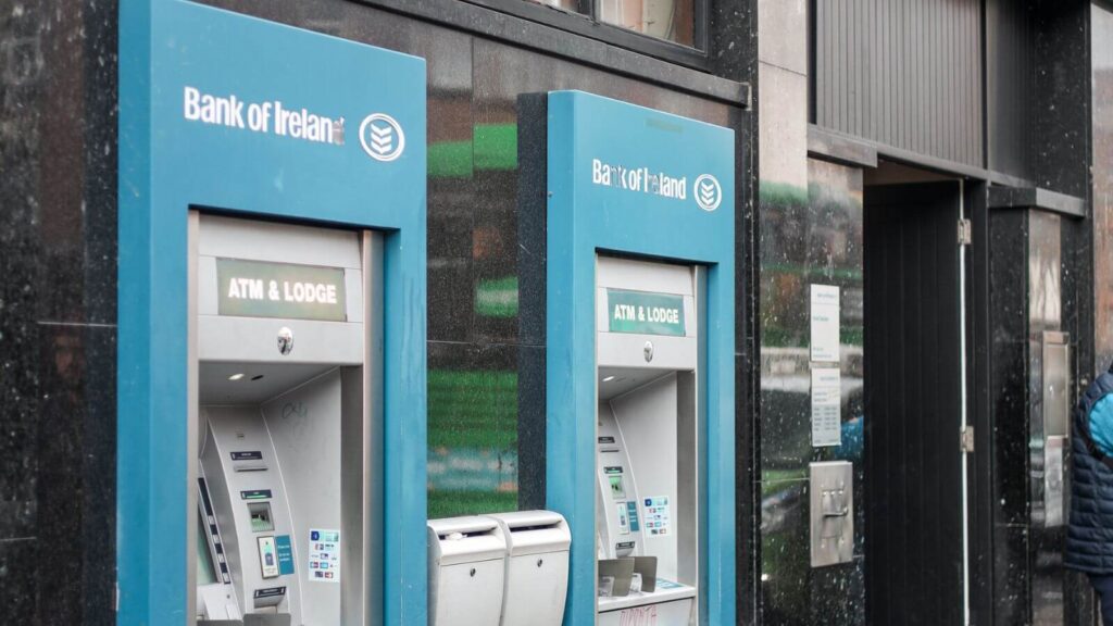 Bank of Ireland ATMs for cash withdrawals and lodgements.