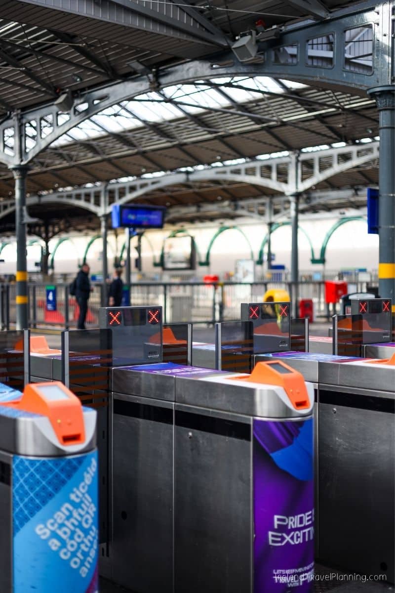 Dublin public transport ticket gates at a train station
