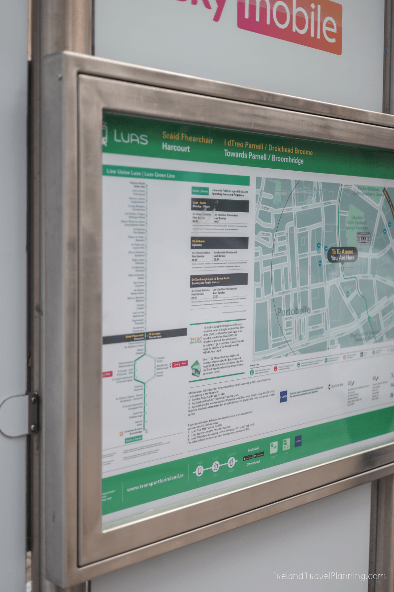 Luas tram map and route information for public transport in Dublin