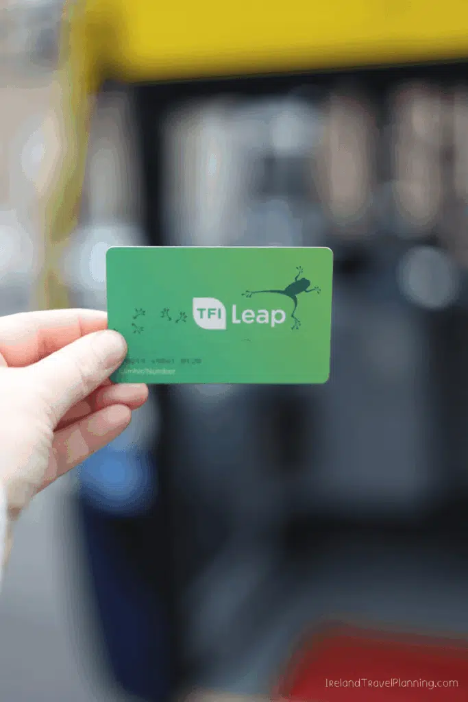 TFI Leap Card for Dublin public transport, held in a hand.