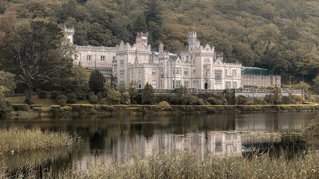 Kylemore Abbey reflected in lake, Connemara, Ireland
