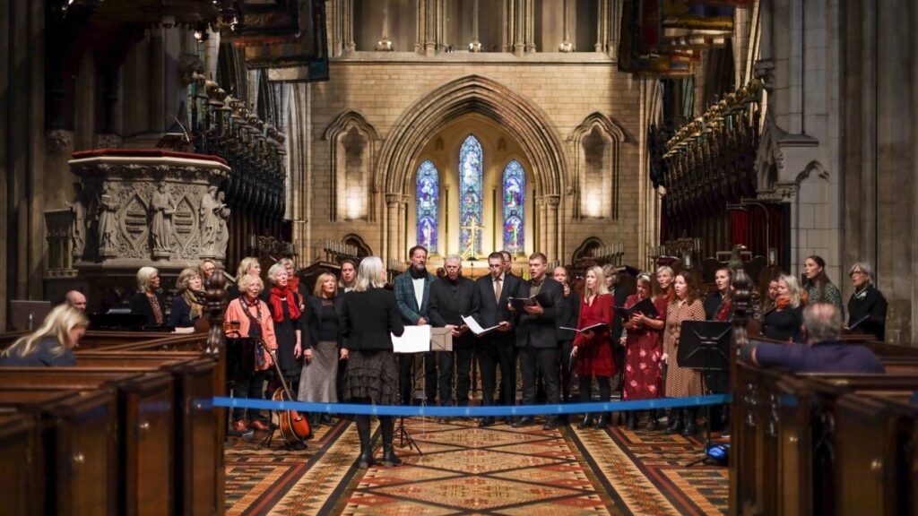 Choir performing in Christ Church Cathedral, Dublin.