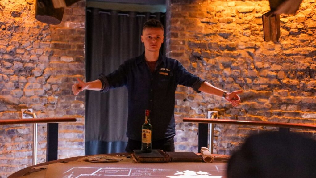 Jameson Distillery tour guide in Dublin, Ireland.
