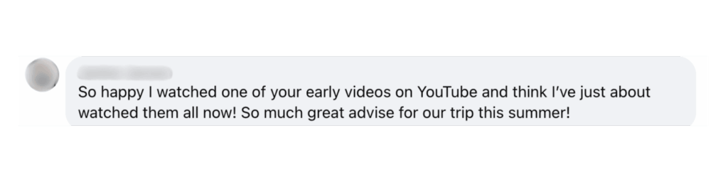 YouTube comment: "So happy I watched one of your early videos...