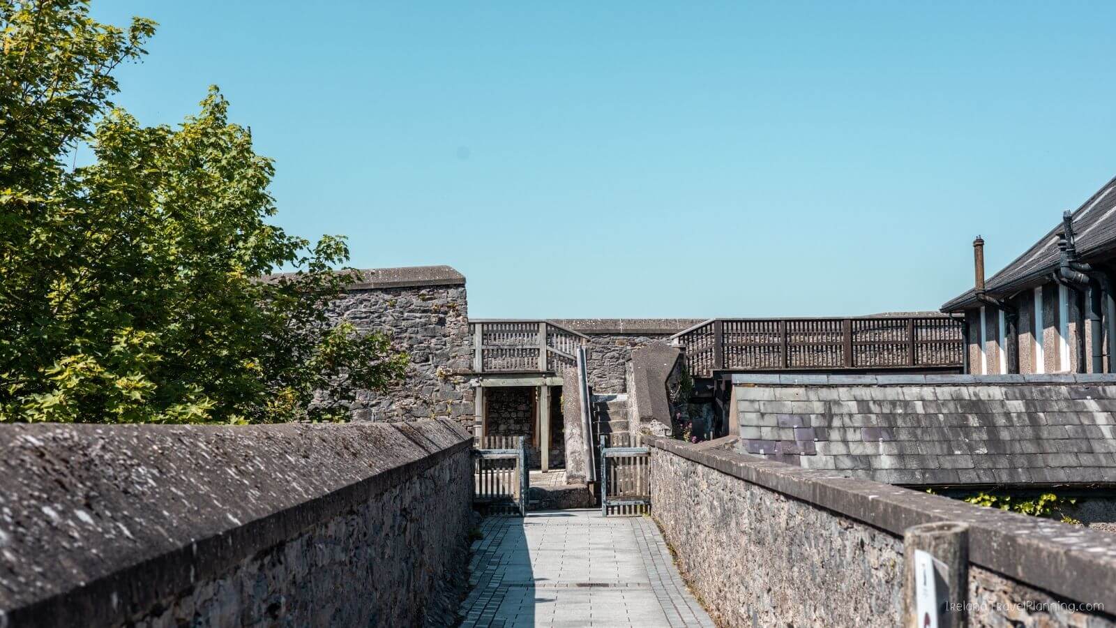 Stone walls and wooden walkways at Elizabeth Fort, Cork City