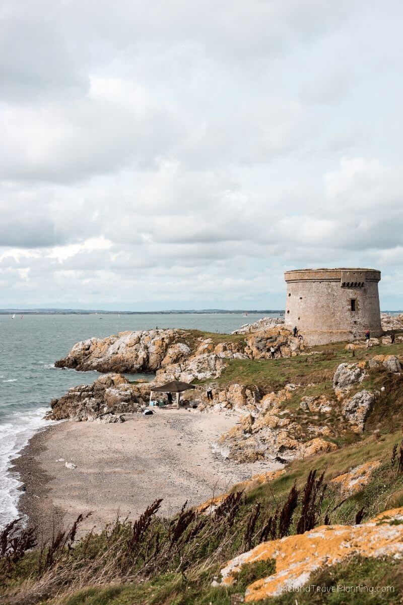 Martello Tower on rocky coast, a hidden gem in Ireland