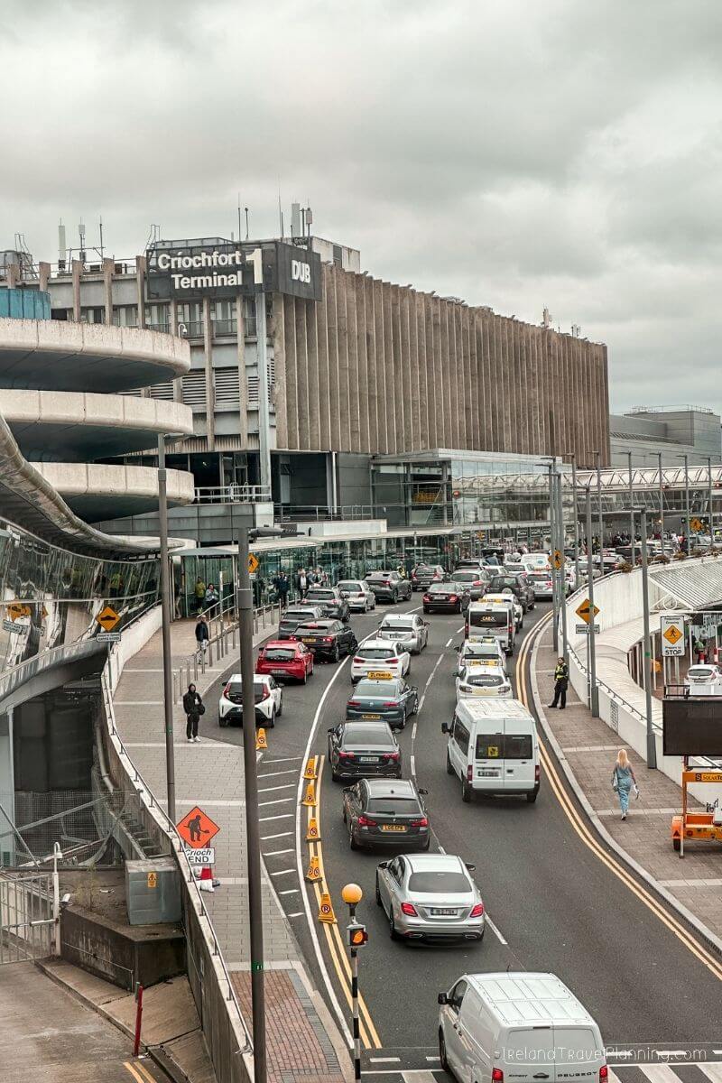 Traffic jam at Dublin Airport arrivals terminal, Ireland