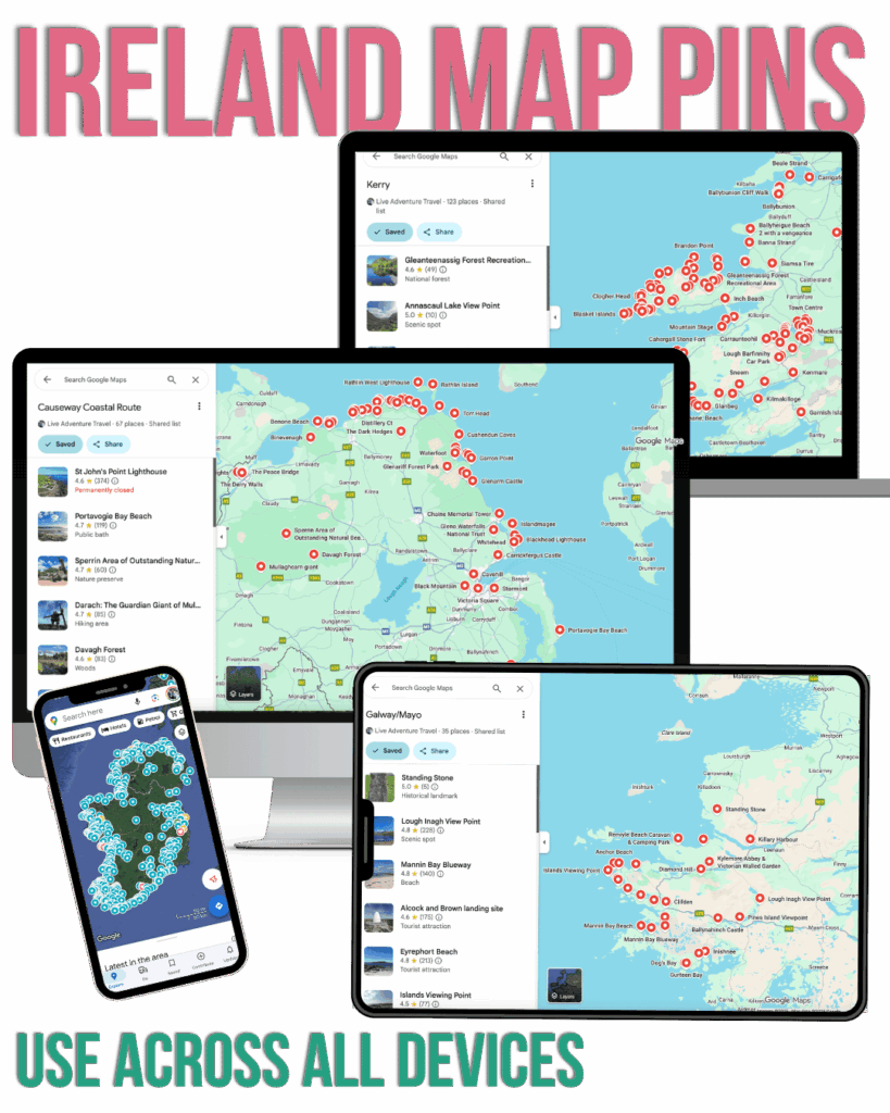 Ireland Map Pins: Laura Grace's travel planning for Ireland