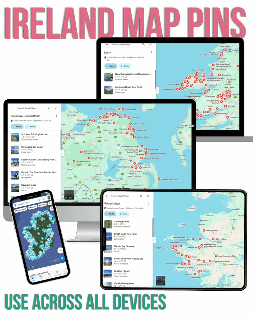 Ireland Map Pins: Laura Grace's travel planning for Ireland
